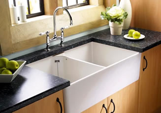 Porcelain or ceramic kitchen sinks
